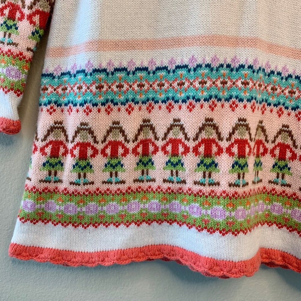 BABY GAP Nutcracker Sweater Dress Girls 5 5T Fair Isle Holiday Soft Angora Blend - Picture 4 of 7